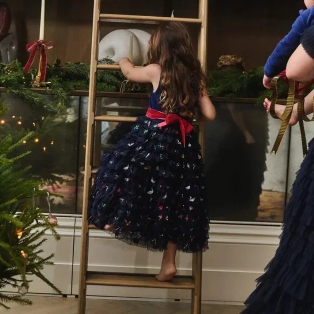 Nwt mini Boden 12 days of Christmas dress sis 2-3 years nwt ruffle‎ velvet